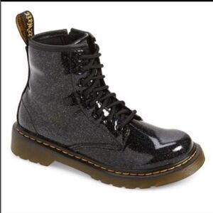 Dr. Martens Black Glitter 1460 Moto Boots Sz 4